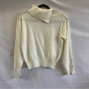 Gitano Vintage Sweater Womens Cowl Neck Button Detailing Nostalgic Ivory No Size